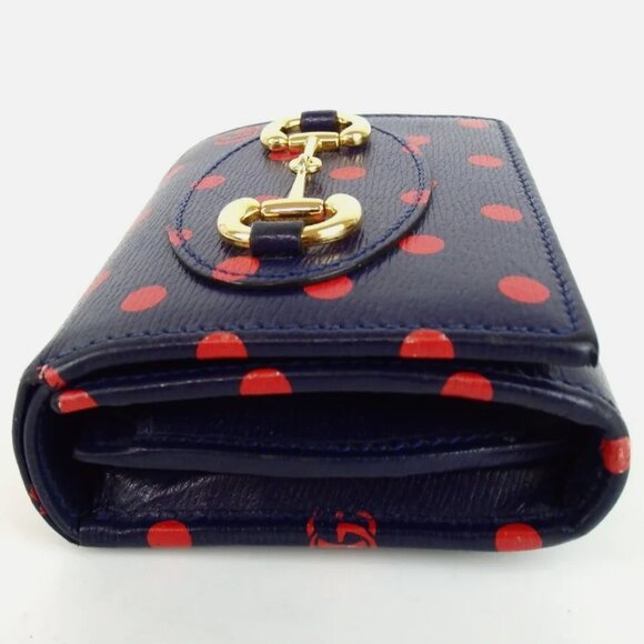 Gucci Blue and Red Polka Dot Wallet - Picture 3 of 11